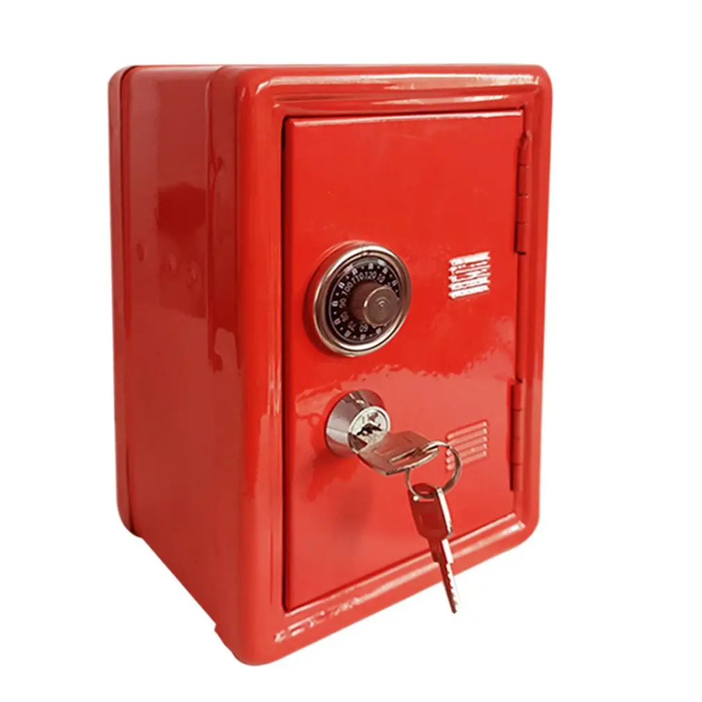 

Household Insurance Box Mini Metal Safe Creative Piggy Bank Key Insurance Cabinet Desktop Decoration