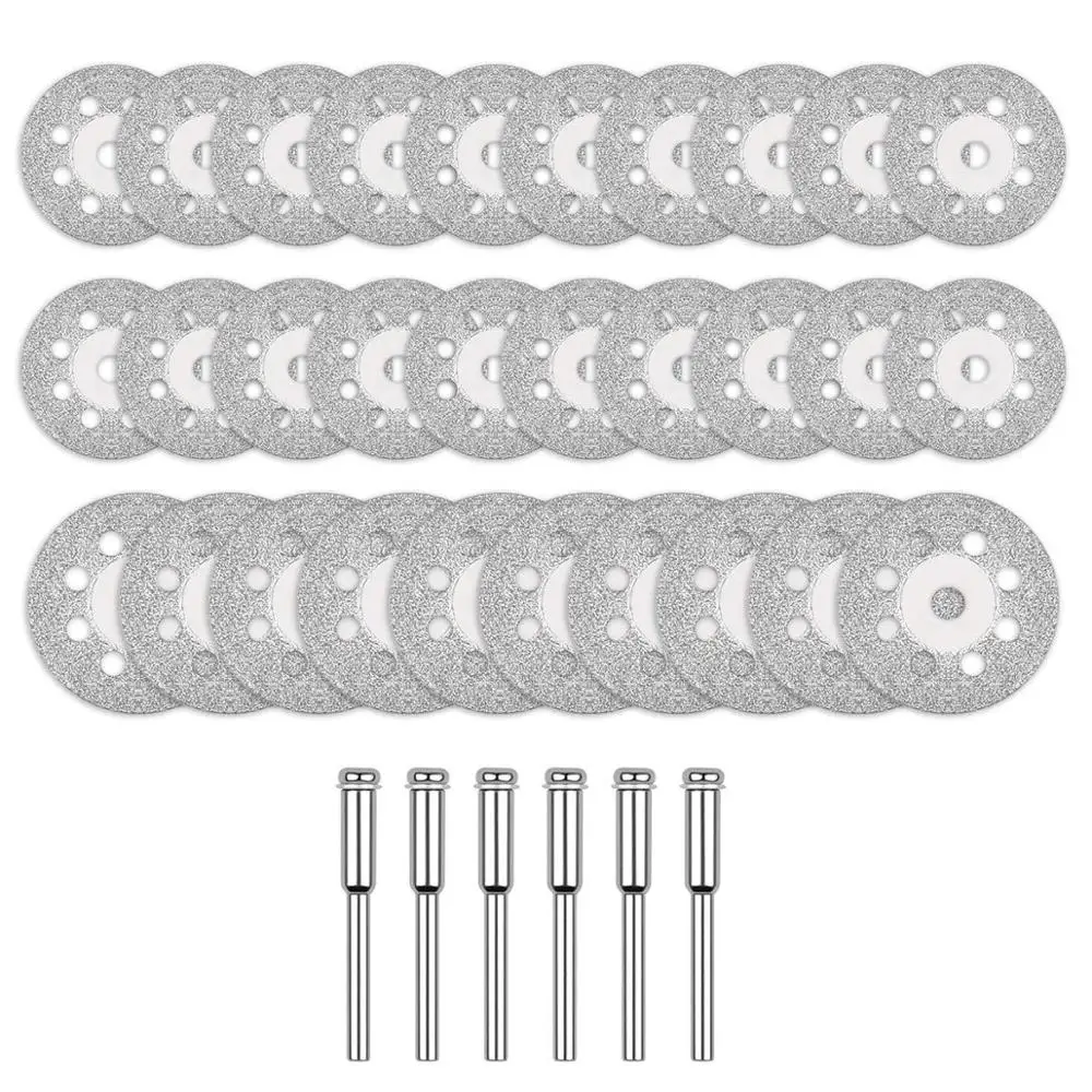 

30 Pcs Diamond Cutting Wheel 22MM Diameter Discs Coated Rotary Tools for Grinder Wood Stone Mini Diamond Cutting Wheel
