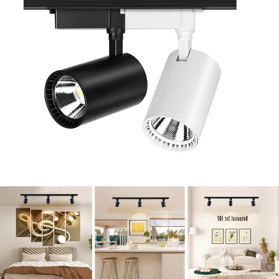 Changeable LED Track Light 12W 20W 30W COB Lamp Lights Spotlights Leds Tracking Fixture Spot for clothes Store | Освещение