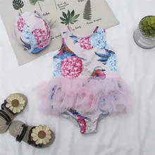 Weoneit/летний детский балетный милый купальный костюм для маленьких девочек; купальный костюм с принтом; пляжная одежда для маленьких девочек; купальный костюм из одного предмета