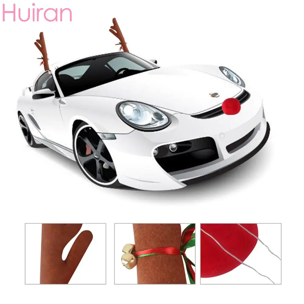 

Merry Christmas Car Reindeer Antlers & Nose Decorations For Home Gift Xmas Ornaments Christmas Décor New Year 2020 Navidad Natal