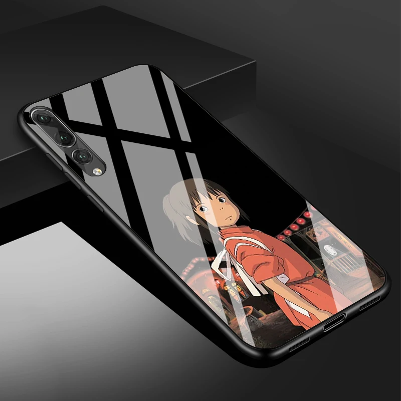 huawei phone cover Tempered Glass Phone Case On For Huawei Honor 10 8X Cartoon Studio Ghibli Spirited Away Totoro Cases For Huawei P20 P30 Lite cute huawei phone cases Cases For Huawei