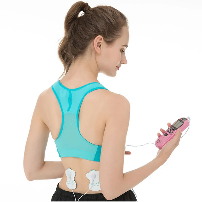4 pcs pad TENS unit electric massager device EMS  acupuncture magnet therapy machine neck pain relief tool body slimming trainer