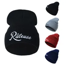 Шапки-Булочки с вышивкой, мягкие, теплые, вязаные шапки, унисекс, с вышитыми буквами, модные, сохраняющие тепло, шерстяные вязаные наушники, шапки, шапки для мужчин