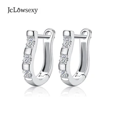 Jclowsex pendientes 925 серебряные серьги арфа циркониевые серьги Подкова серьги для женщин oorbellen boucle d'oreille