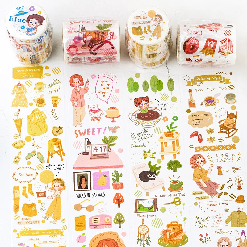 Mohamm Cute Salt Little Person Diary Kawaii Washi Masking Tape Paper Scrapbooking Stationery Decorative Tape