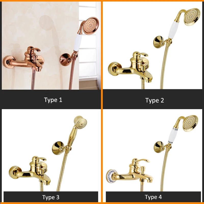Cold-and-Hot-Bathtub-Faucet-With-Hand-Held-Shower-Head-Brass-Gold-Rose-Golden-Plate-Bathroom (7)