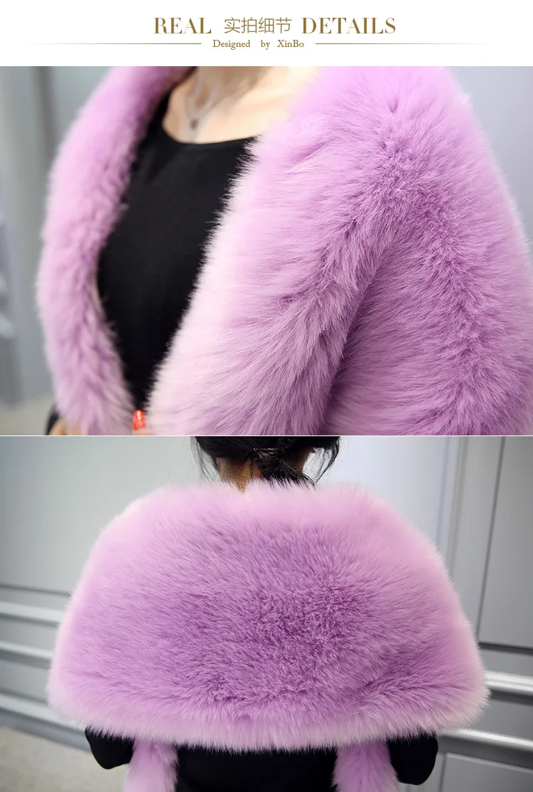 Furry Women Faux Fur Coats Winter Furry Imitation Fur Furry Overcoats Luxury Fake Fox Fur Femme Poncho Short Jacket M886