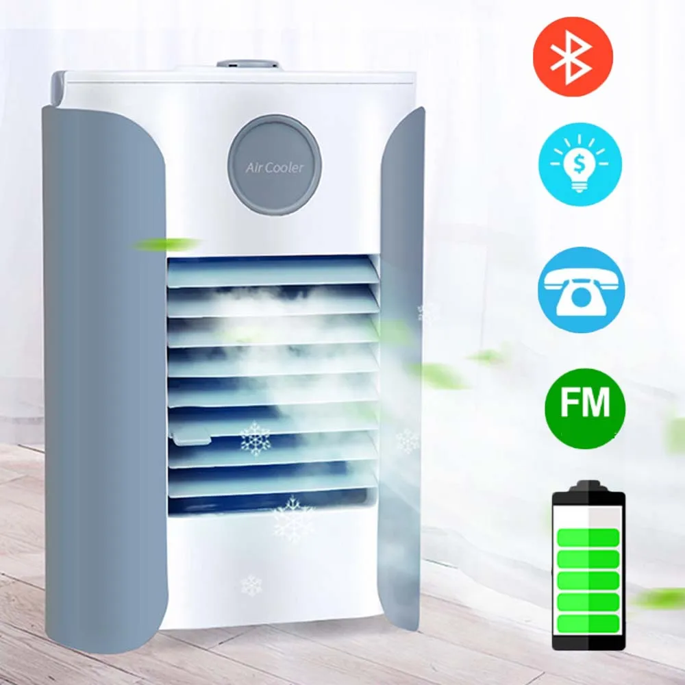 

JINSERTA Portable Bluetooth Speaker Wireless Loudspeaker Mini FM Radio Music Player Support Handsfree Air Cooler Rechargeable