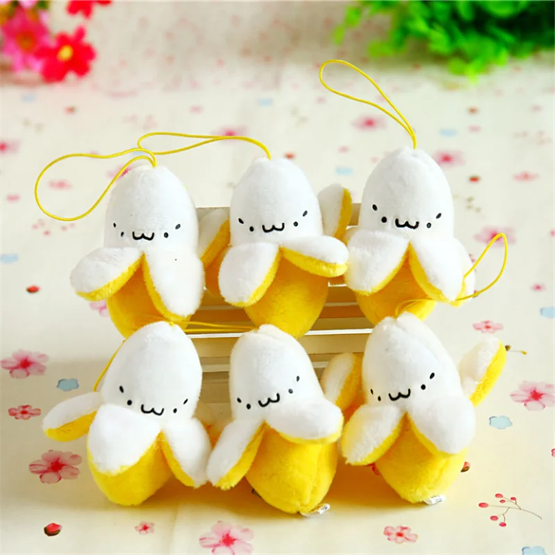 HANDANWEIRAN 1Pcs 7CM mini Cute Banana Plush Toy Cotton Cartoon Doll Pendant stuffed toys for Girl 5