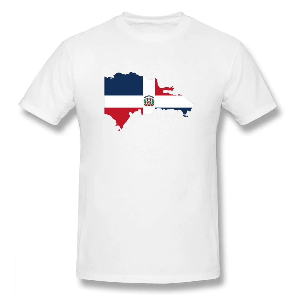 

Dominican Republic Flag off white Men's Basic Short Sleeve T-Shirt 100 Percent Cotton Graphic Tshirt