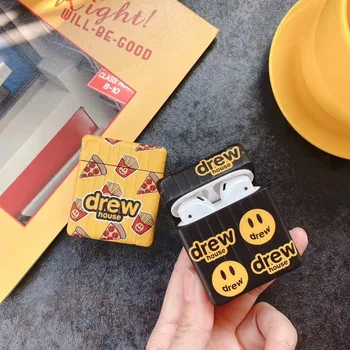 

For AirPods Case Drew Brand Street Fashion Accessories Protective TPU Cover For Airpods 2 1 case luxury Earphone Case funda