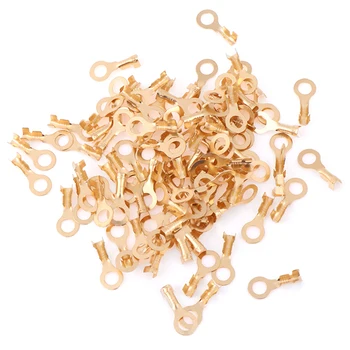 

100Pcs 4.2mm Brass Round Splice Cold Pressed Car Speaker Male Terminals