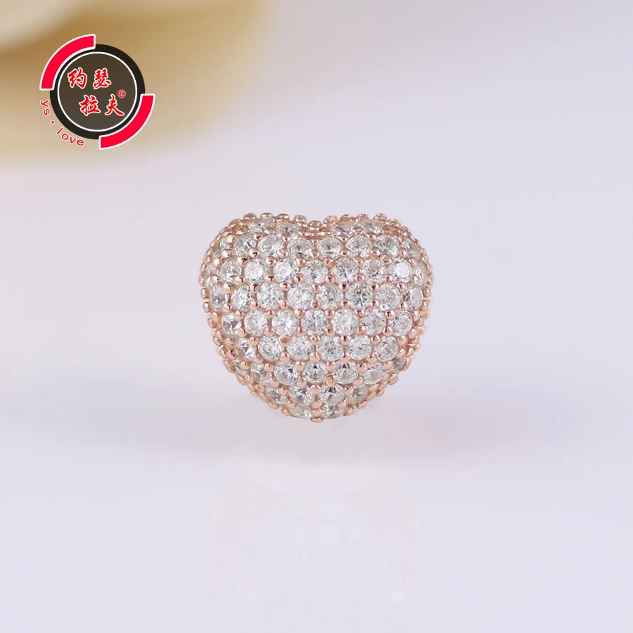 

Joseph Ralph Pan Sterling Silver Beads S925 Fine Silver DIY String Decoration Dense Zircon Heart Bracelets Beaded Bracelet