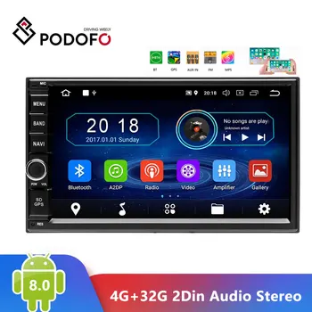 

Podofo Android 8.0 2 Din Car Radio 7" Octa Core 4G+32G 2Din Audio Stereo GPS Navigation Car Multimedia FM RDS WIFI OBD Autoradio