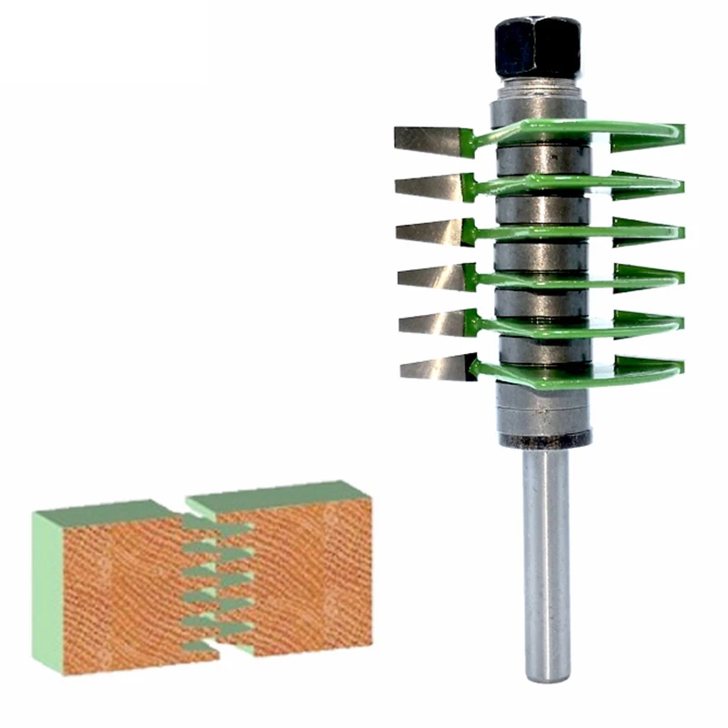 

1Pc 8Mm Shank 2 Teeth Adjustable Finger Joint Router Bit Tenon Cutter Industrial Grade for Wood Tool