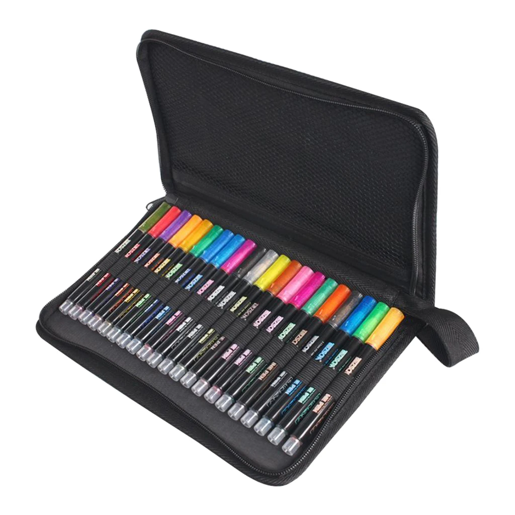 Outline Metallic Marker Pens 21 Colors Double Line Paint Permanent Marker Pens