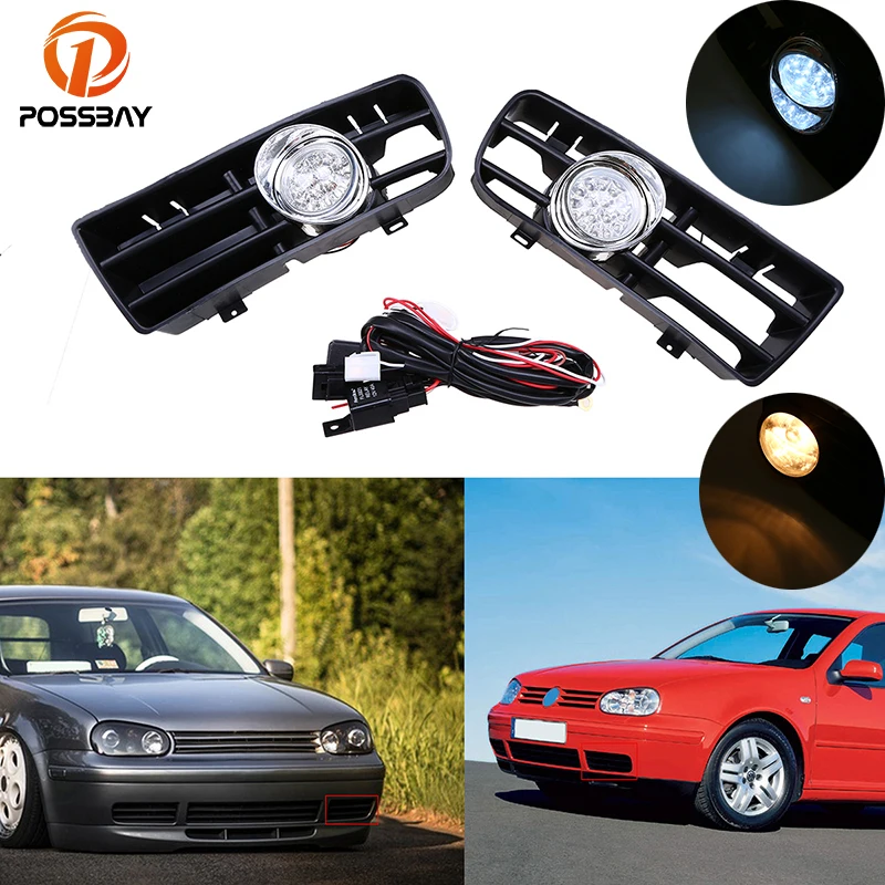 POSSBAY Halogen/LED Front Lower Bumper Fog Light Assembly for VW Golf/Variant/4 Motion 1998-2006 Yellow/White Car External | Автомобили и