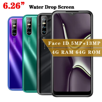 

Face unlocked Mate 30 Pro Water Drop Screen Quad Core 13MP Smartphones 4GB RAM 64GB 6.26'' Android Mobile Phones Cheap Celulares