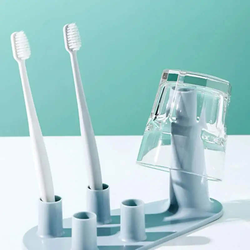 Household Toothbrush Holder Stand Toothbrush Cup Dry Rack Kitchen Toothbrush Drain Washing Table Storage Rack Home Organizer