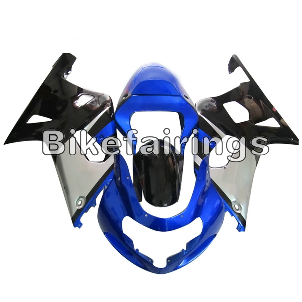 Blue Silver and Black Lowers Fairing Kit +Seat Cover For Suzuki GSXR600 GSXR750 K1 2000 2001 2002 2003 ABS Motorcycle Cowlings | Автомобили