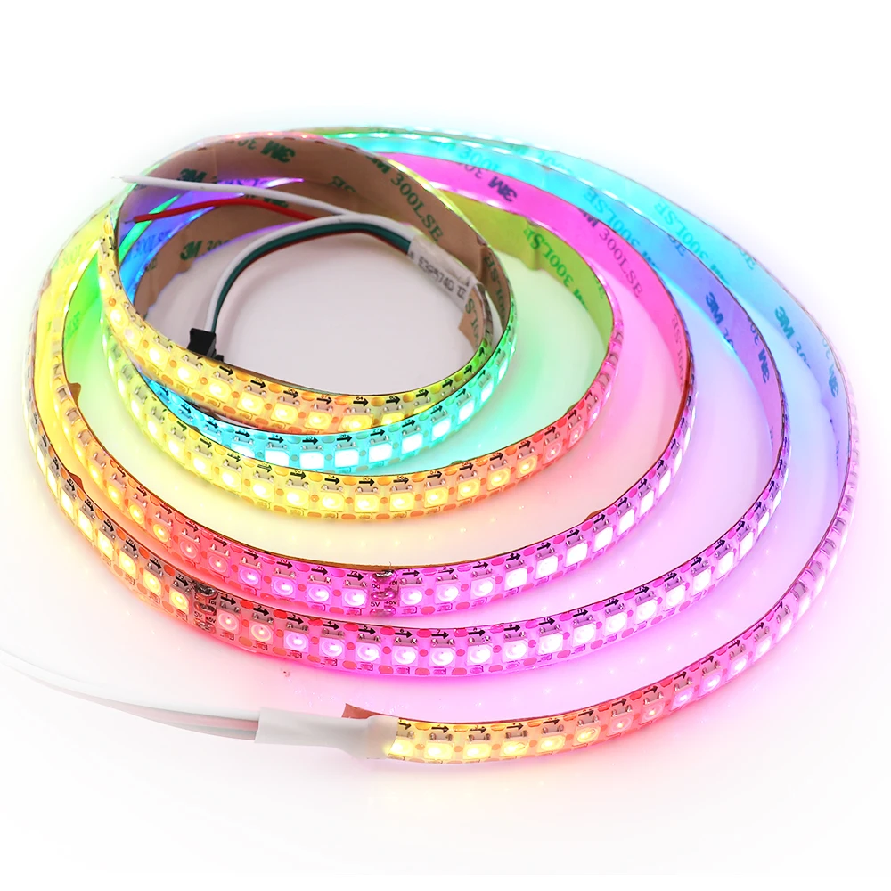 

5V RGB LED Strip Light WS2812B 144LED/m Full Color Addressable Smart Pixel Strip Led Tape 2510 Interface WS2812 IC TV Decor
