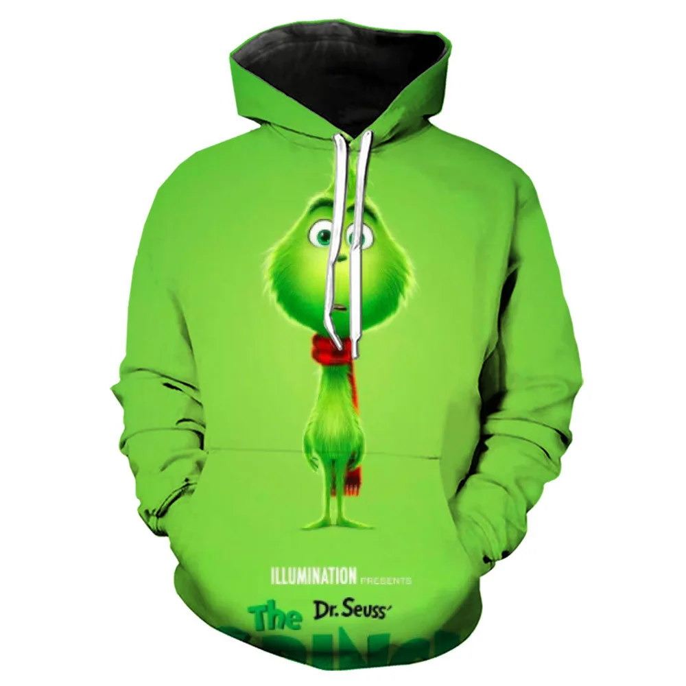 Толстовка Grinch 3D с капюшоном, Толстовка для мужчин и женщин, забавная толстовка на молнии, Рождественские толстовки Grinch, пальто с рисунком, спортивный костюм - Цвет: 05 Pullover