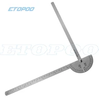 180 Degree 250 x 300mm Stainless Steel Adjustable Double-arm Angle Ruler with Round Head Rotary Protractor Tool goniometer 2