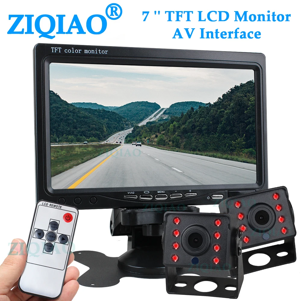 ZIQIAO 7 дюймов TFT ЖК-дисплей автомобильный монитор Инфракрасный заднего вида Камера