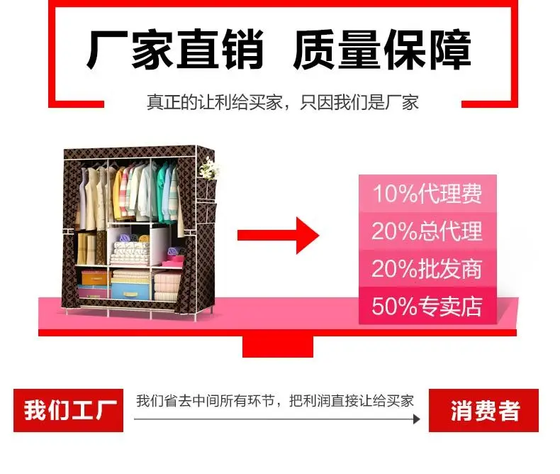 38% модный толстый нетканый Тканевый шкаф для хранения шифоньер в сборе простой и легкий тканевый однотонный современный