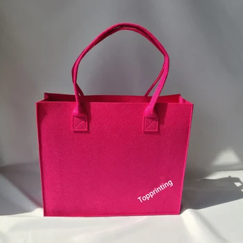 

Wholesale 300pcs/lot 30Hx35x10cm Premium Large Capacity Eco Rose Felt Shopping Bag with Leather Handle for Clothing Store Party