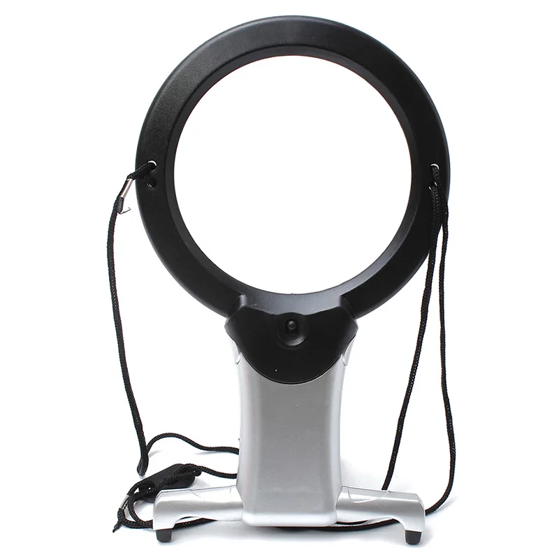 Reading Giant Large Hands Free Magnifying Glass With Light LED Magnifier Black Silver
