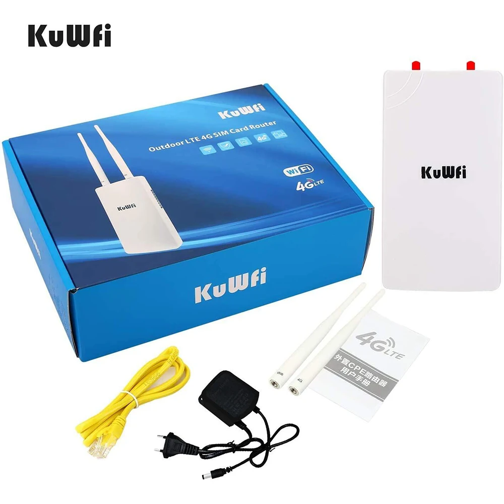 KuWFi Waterproof Outdoor 4G Router 150Mbps CAT4 LTE Routers