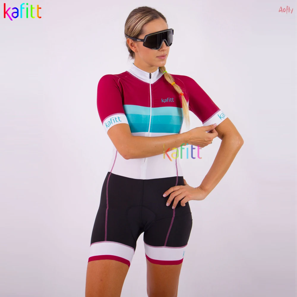 

Mountain Bike Skinsuit Suit Kafitt Women Cycling Jumpsuit Short Sleeve Summer Set Professional Triathlon