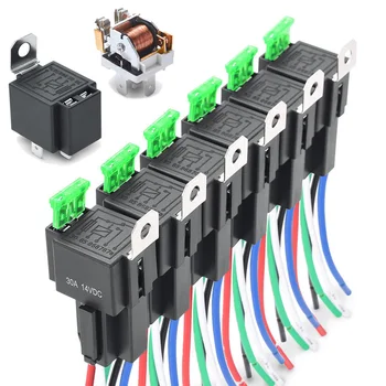 

30A Fuse Relay Switch Harness Sets DC 12V 5 Pin SPST Automotive Relay Practical