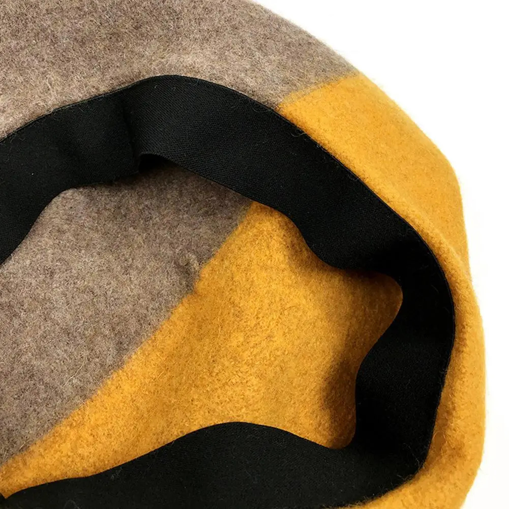 Kuulee Autumn Winter Hats Double Color Matching Beret Cap Fashion Soft Cashmere Hats