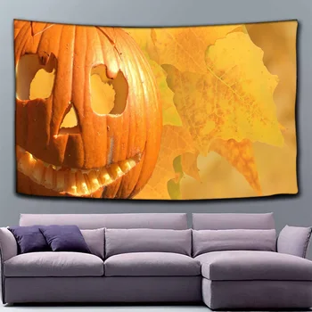 

Pumpkin Halloween Tapestry Indian Mandala HippieTapestry Wall Hanging Bohemian Gypsy Psychedelic Witchcraft Tapestry