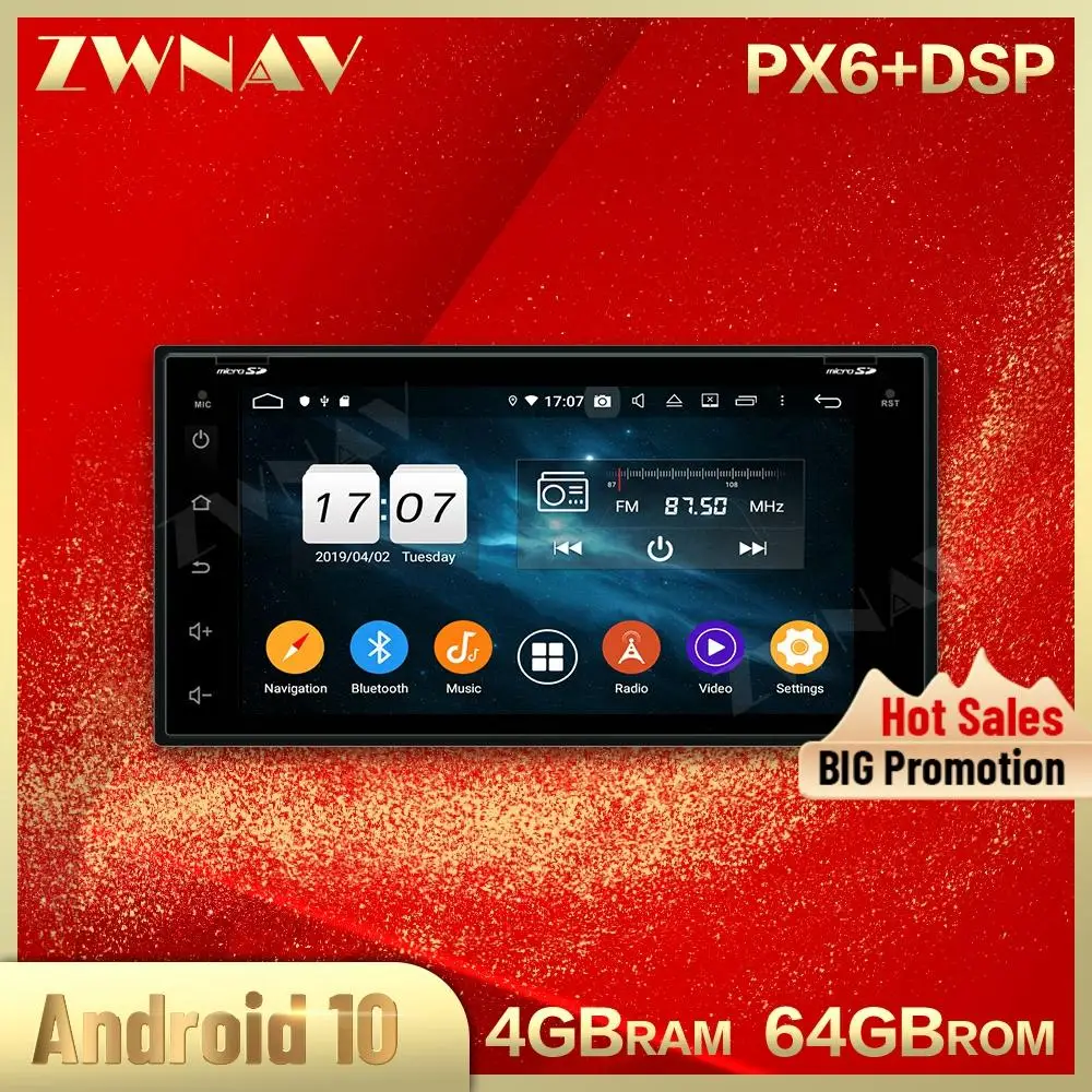 2 din Android 10.0 screen Car Multimedia player For Nissan Universal Micra 2010 2015 video