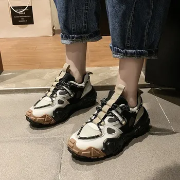 

Spring Women's Sneakers Mesh Vulcanize Shoes Fashion Girls Shoes Summer Casual Lace Up Breathable Walking Soft Footwear K20-23