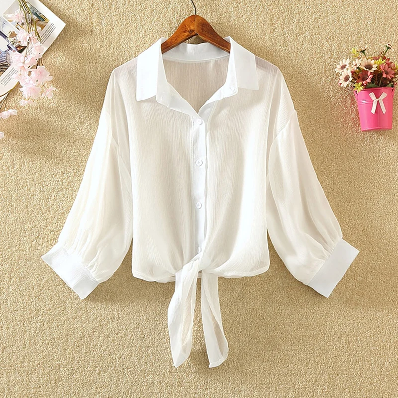 White chiffon shirt for ladies Clearance
