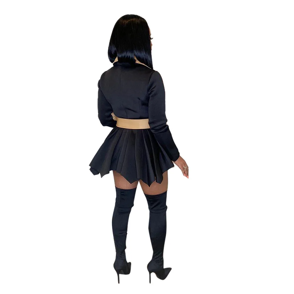 Double Breasted Ruffles Sashes Trench Jackets Women Fashion Turn Down Collar Long Sleeve Coat Autumn Winter Pleated Outerwears