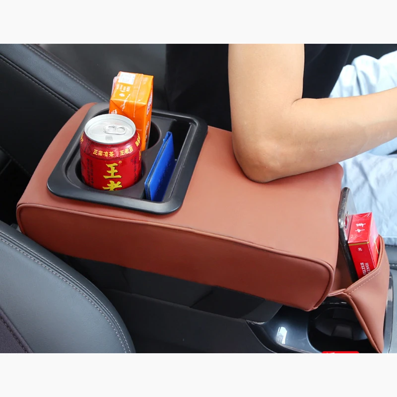

Car Armrest Box Cover Bracket Heightening Support Universal Arm Center Console Arm rest Cushion Water Cup Phone Holder Organizer