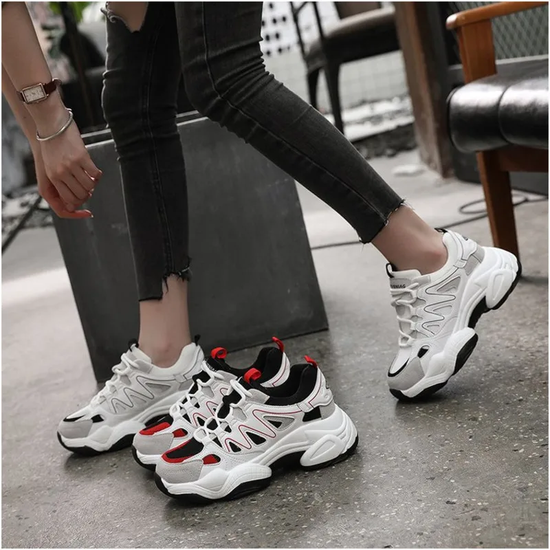 Женские кроссовки столбики коллекция 2019 года модная женская обувь на платформе