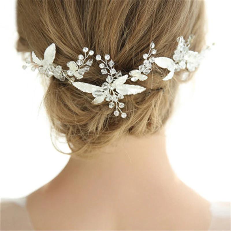 

3Pcs Simple Hairpin Sets Women's Wedding Headdress Handmade Crystal Bead Party Jewelry Bride Headclips Hairpieces For Bride Girl