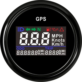 

52mm Waterproof GPS Digital Speedometer LCD Speed Gauge Odometer Adjustable Mileage Trip Counter For Motorcycle Car Truck