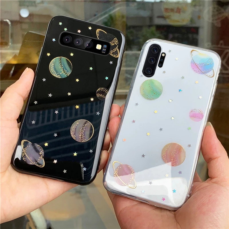 Чехол для телефона с космической планетой Samsung Galaxy S10 Plus S10e S8 S9 Чехлы прозрачный