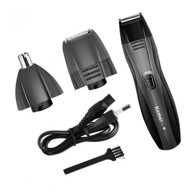 KEMEI 3 In 1 Multifunction Hair Clippers Set Beard Shaving Nose Hair Cutting Razor Nose Hair Trimmer Shaver