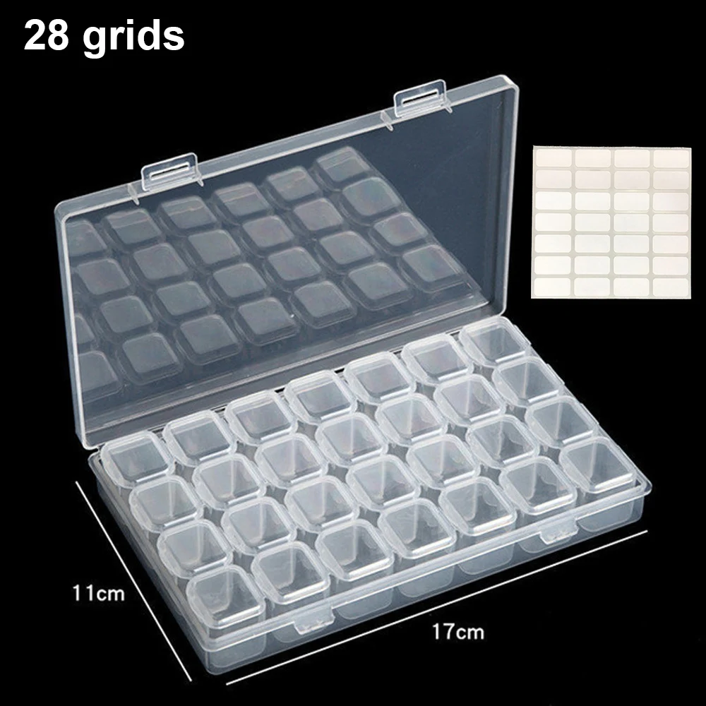64/128pcs Bottles Diamond Painting Tools Accessories Storage Box Beads Container