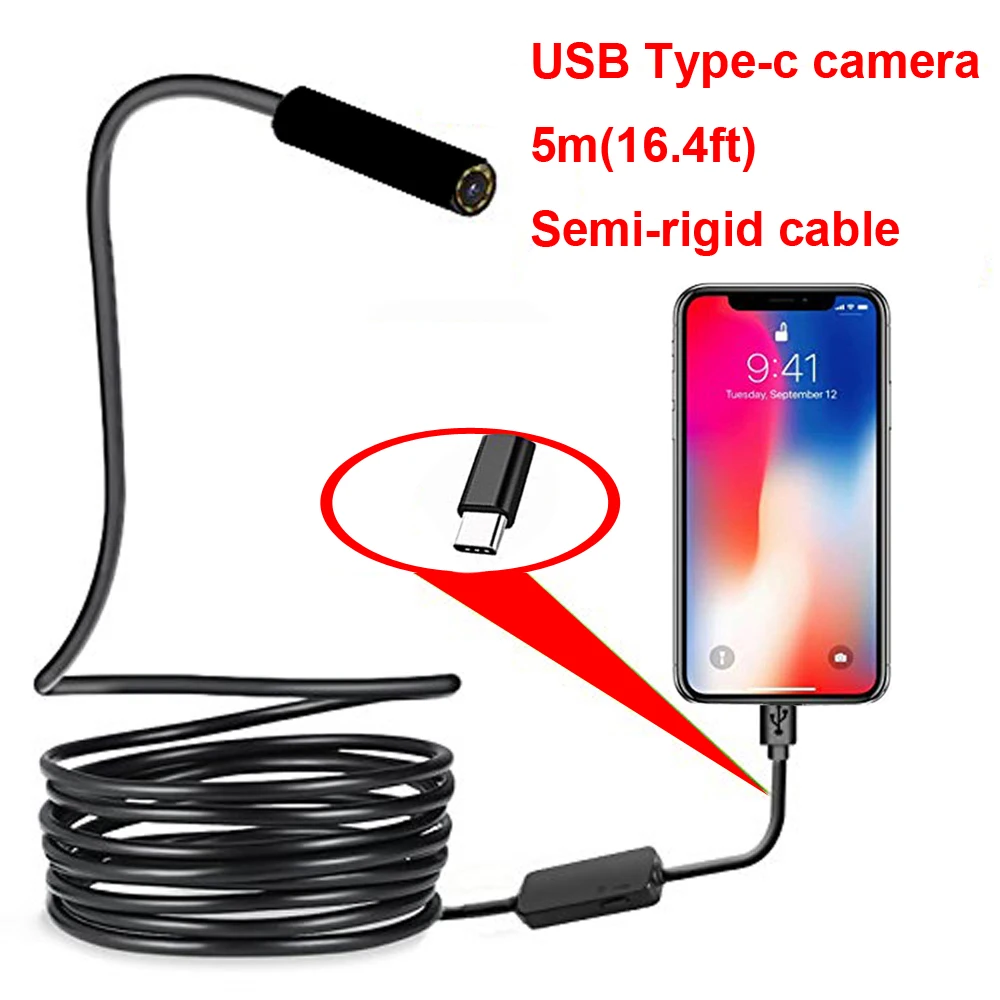 Камера эндоскопа type-c Android USB 7,0 мм жесткий кабель ПК Android телефон эндоскоп Труба Тип C эндоскоп инспекционная мини-камера Камера эндоскопа type-c Android USB 7,0 мм жесткий кабель ПК Android телефон эндоскоп Труба Тип C эндоскоп инспекционная мини-камера
