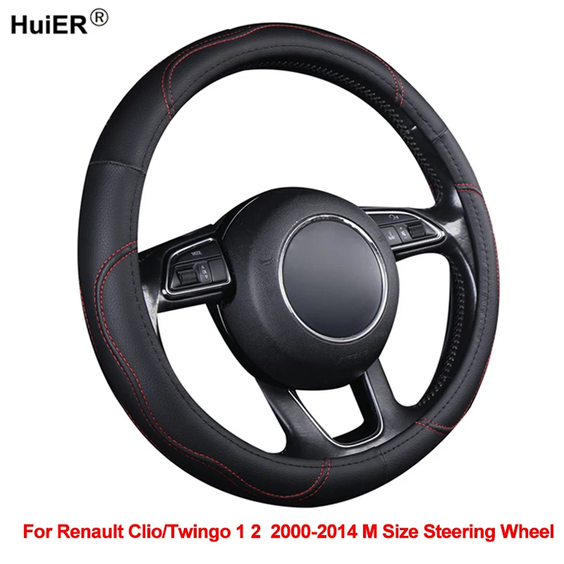 Auto Car Steering Wheel Copertura Wrap Per Renault Clio / Twingo 1 2 2000 -2012 2013 2014 M Dimensioni Treccia Sul Volante Volant